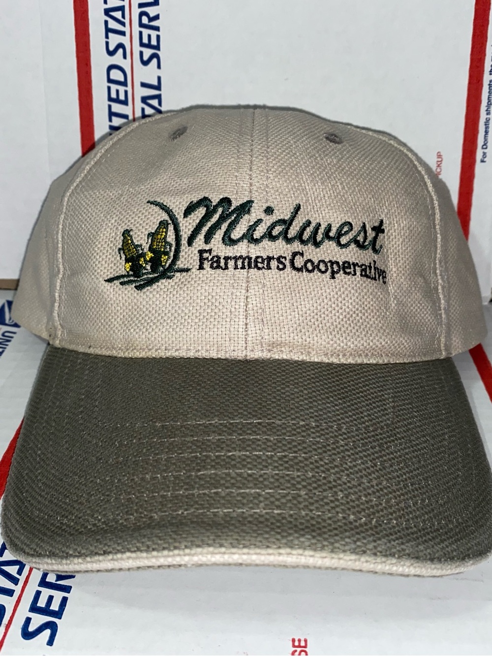 Midwest Farmers Cooperative corn logo Baseball cap vtg dad hat Co-oP Farming AG